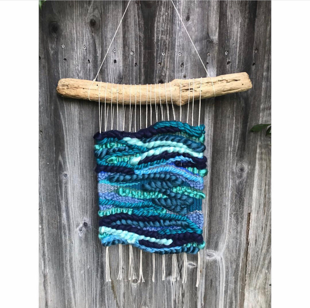 SOLD. Blue Wave Handwoven Wall Hanging🌊