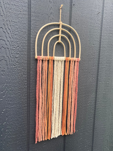 *SOLD*Rattan Rainbow Wall Hanging