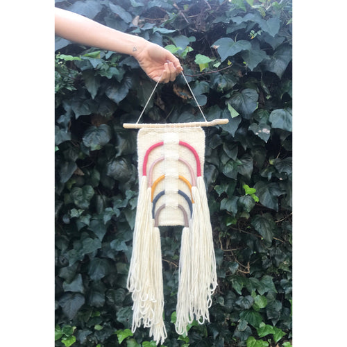 *SOLD* Modern fiber rainbow wall hanging 🌈