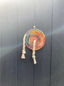 *SOLD*Rainbow Spiral Wall Hanging