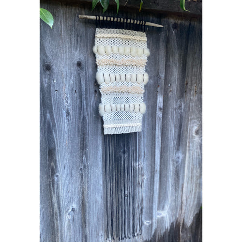 *SOLD*Black and Neutral Striped, Texture Wall Hanging