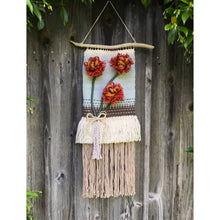 Load image into Gallery viewer, SOLD. California poppy handwoven wall hanging🧡